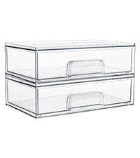 Vtopmart 4 Pack Small Clear Stackable Storage Drawers,Acrylic Bathroom Makeup Organizer,Plastic S... | Amazon (US)