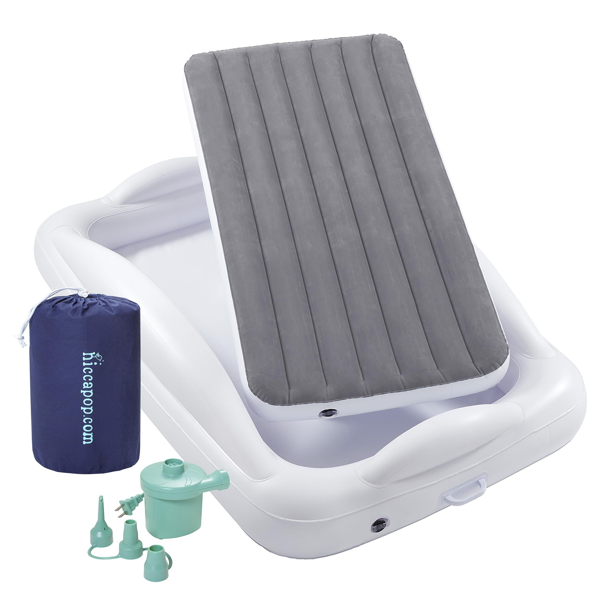 hiccapop Inflatable Toddler Travel Bed with Safety Bumpers [4-Sided], Portable Toddler Bed for Ki... | Amazon (US)