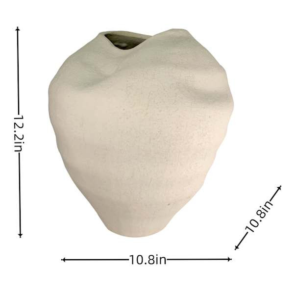 Natural Dent Ceramic Vase, 11x12 | At Home