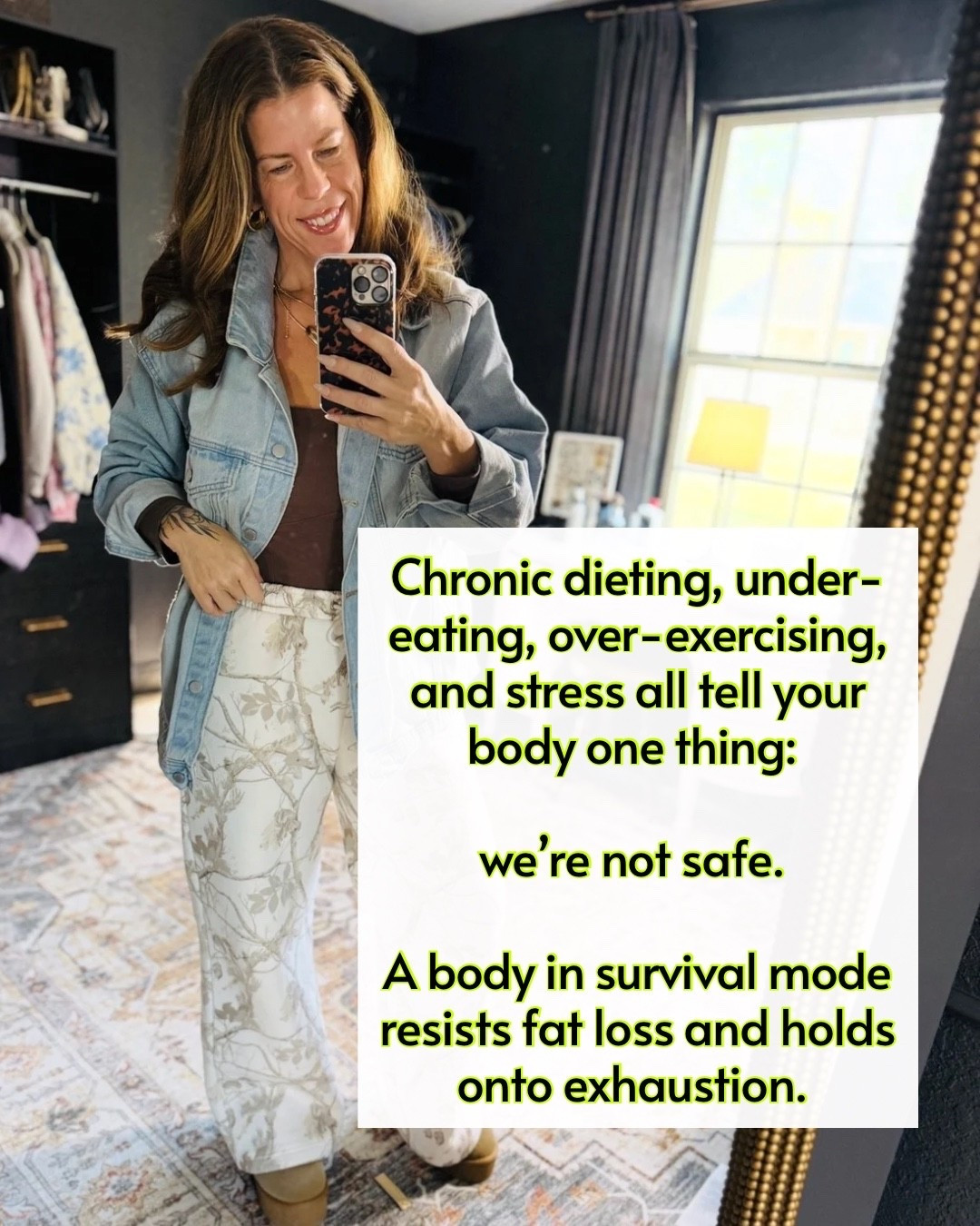 Healing your metabolism is about rebuilding trust with your body. 🫶

🔁 balancing blood sugar 
🔁 building lean muscle
🔁 lowering cortisol

Once my body felt safe, it released the fat making me sick. ✨ #healthyfatloss #metabolicreset #metabolichealth #metabolicresetcoach

#LTKdayinmylife