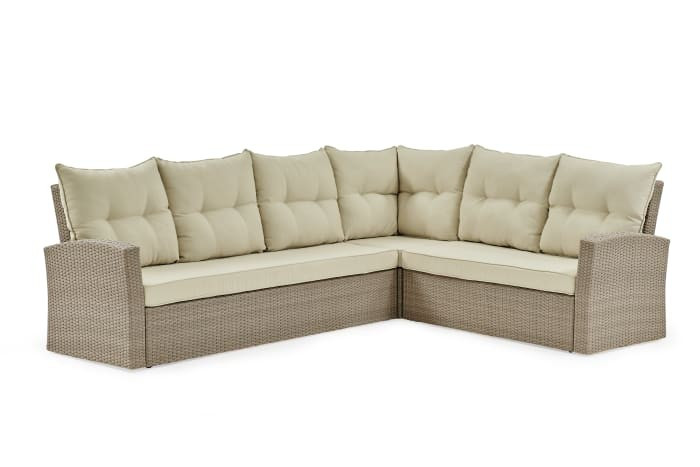 Canaan All-Weather Wicker Outdoor Large Corner Sectional Sofa with Cushions | Pier 1 Online