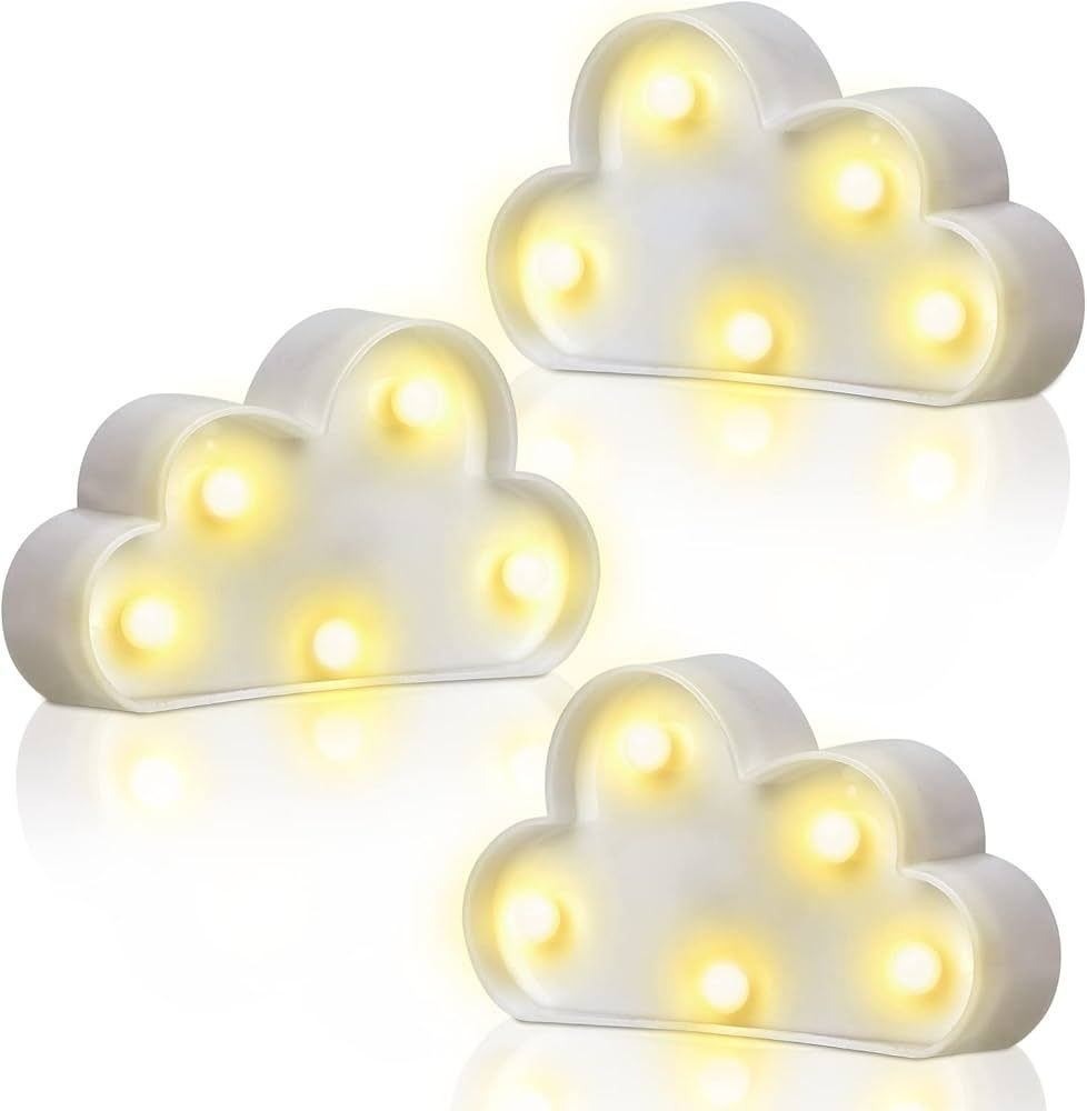 3 Pcs LED Cloud Night Light Can Be Hung On The Wall Kids Room Room Light, Suitable for Birthday P... | Amazon (US)