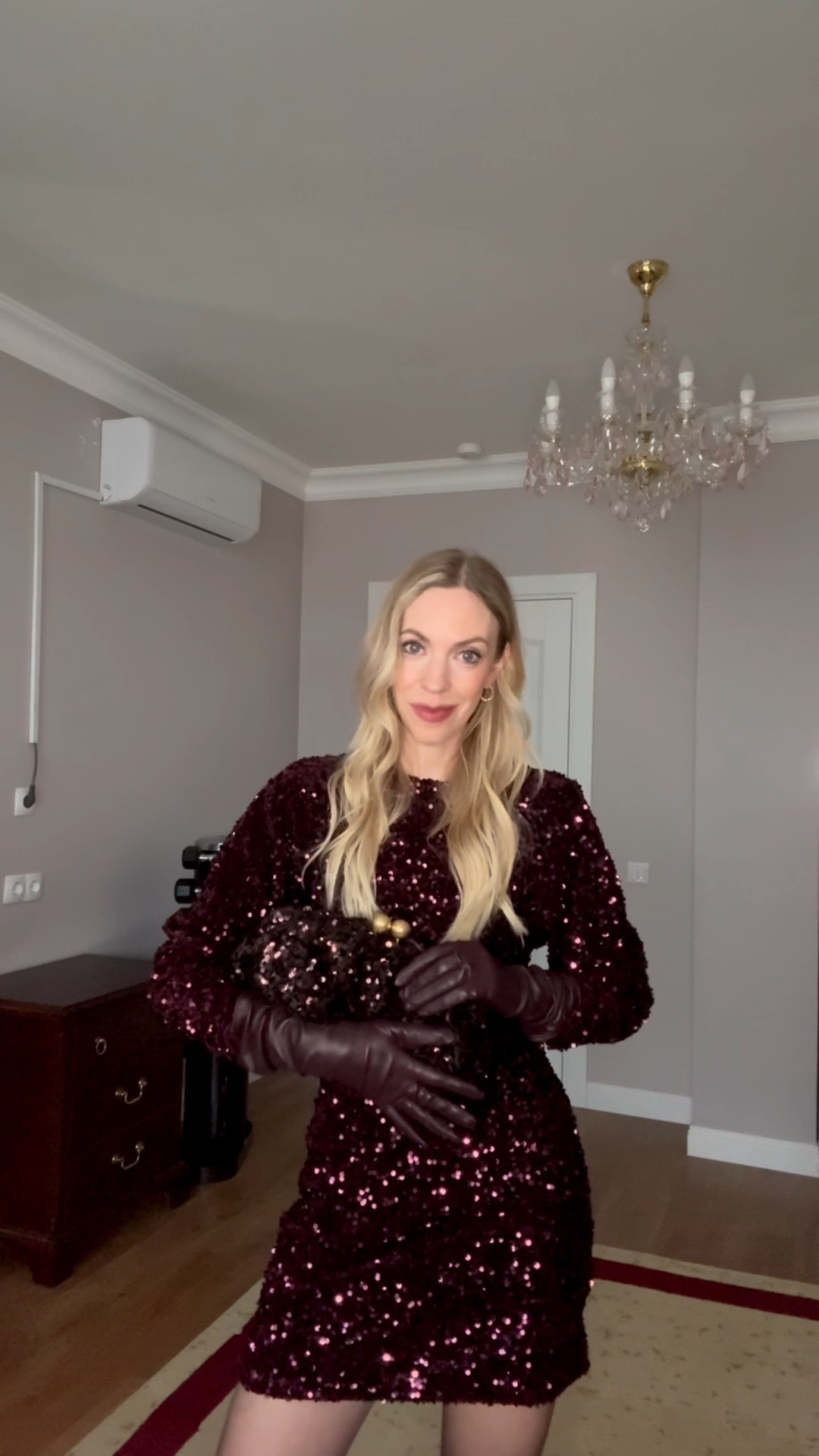 New Year’s Eve outfit, burgundy sequin dress, sequin mini dress with sheer tights and tall boots, burgundy leather gloves, date night look

#LTKOver40 #LTKHoliday #LTKFindsUnder100