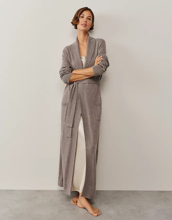 Long Shawl Collar Cashmere Robe | The White Company UK & ROW