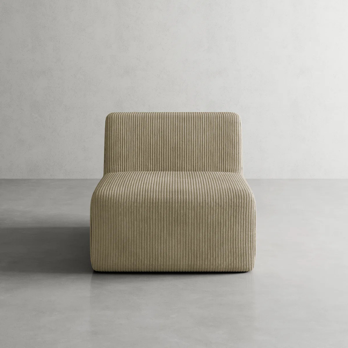 Berlare Upholstered Compression Khaki Corduroy Modular Singler Armless Accent Chair – Fully Com... | Wayfair North America