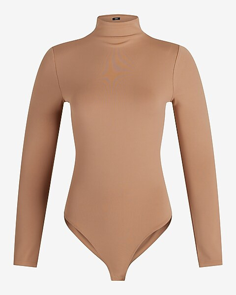Body Contour High Compression Mock Neck Long Sleeve Bodysuit | Express