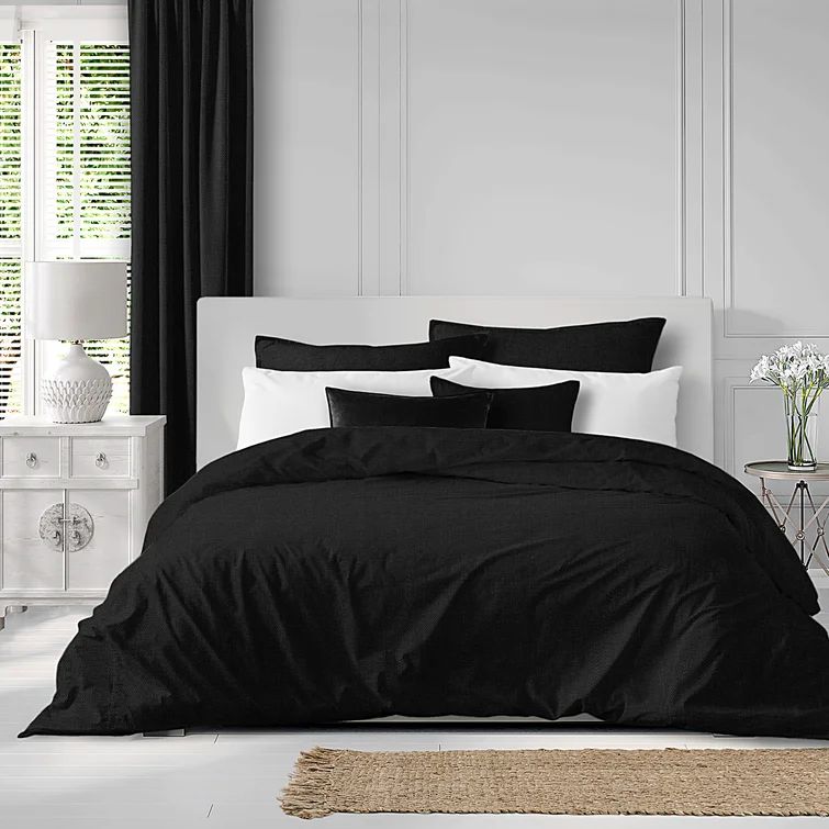 Brabham Black Microfiber Duvet Cover Set | Wayfair Professional