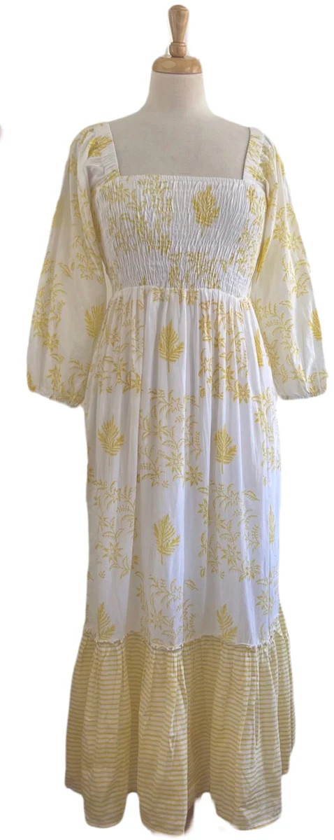 Sophie Midi Dress Yellow Jasmine | Madison Mathews
