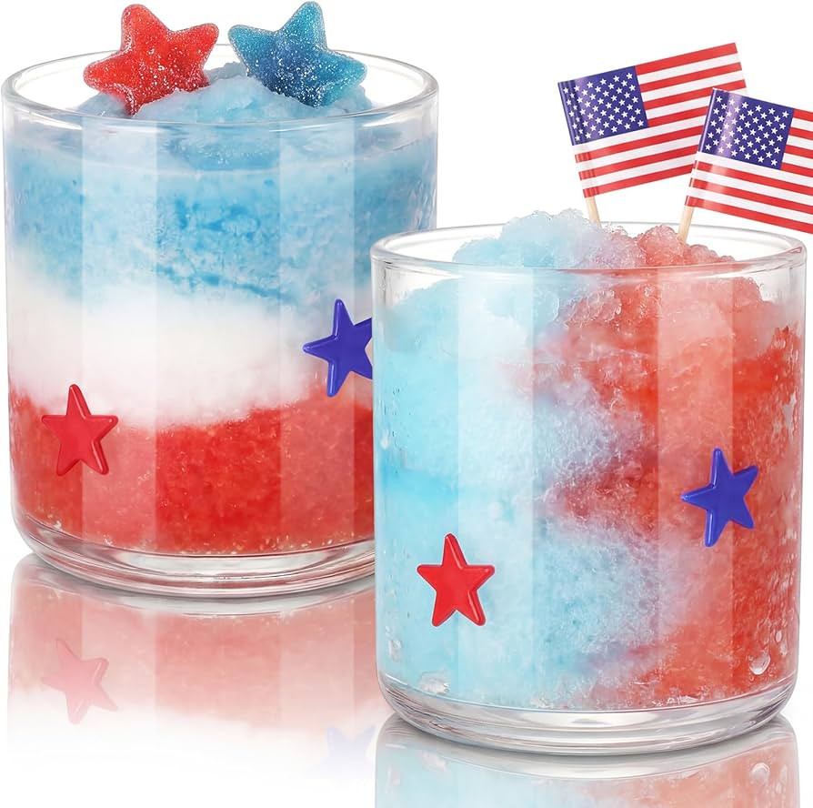 Skylety 2 Pcs 4th of July Icon Juice Glass 14oz Patriotic Juice Glasses 250 Anniversary Hostess G... | Amazon (US)