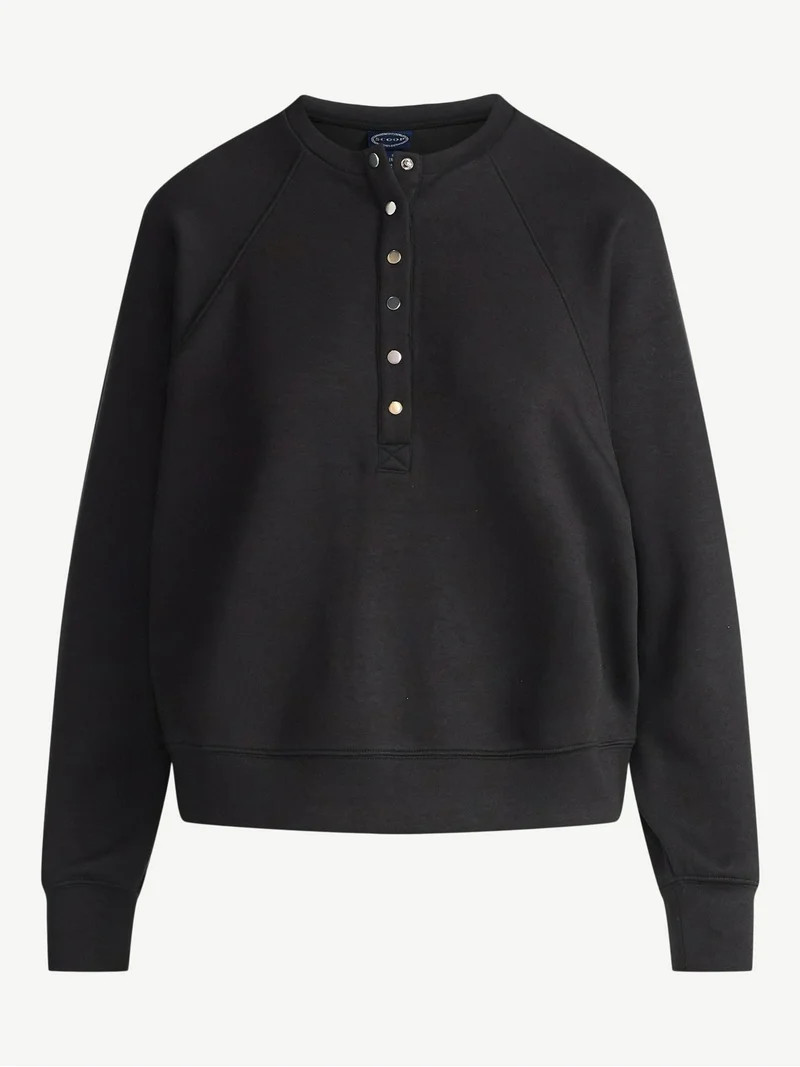 Scoop Women’s New Scubaknit Raglan Henley Top, Sizes XS-XXL | Walmart (US)