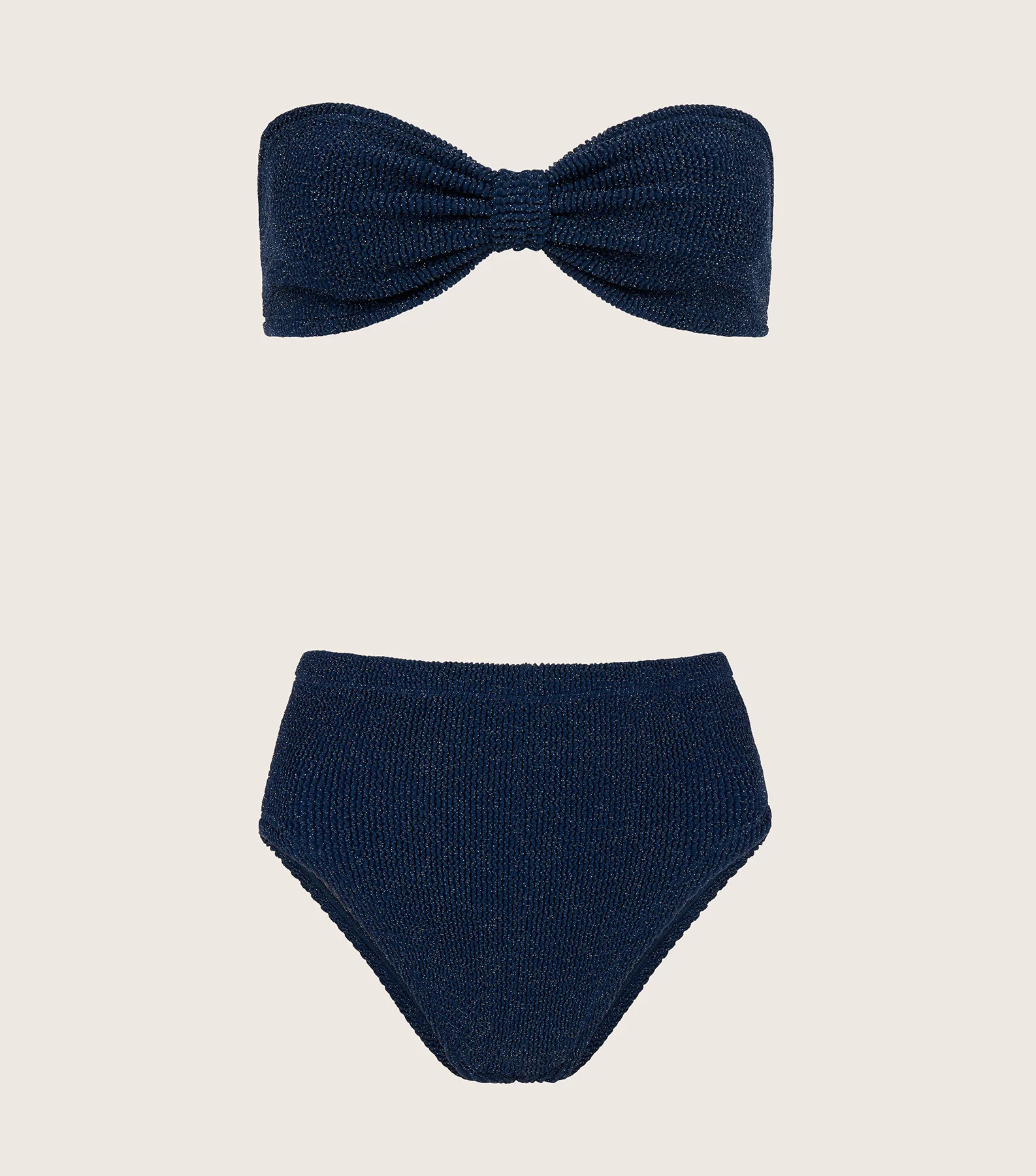 Ruby Bikini Lurex - Navy/Silver | HUNZA G