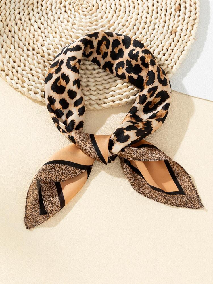 1pc Women Leopard Pattern Fashionable Bandana, For Daily Life | SHEIN