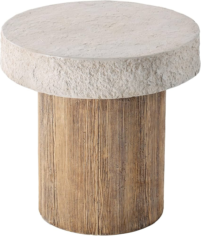 SUNBURY Outdoor Concrete Coffee Table, 20" W Patio Dining Table, Outdoor MgO Table Round in Antiq... | Amazon (US)