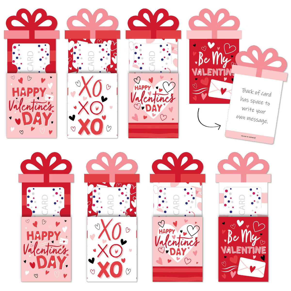 Big Dot of Happiness Assorted Happy Valentine’s Day - Valentine Hearts Party Money and Gift Car... | Target