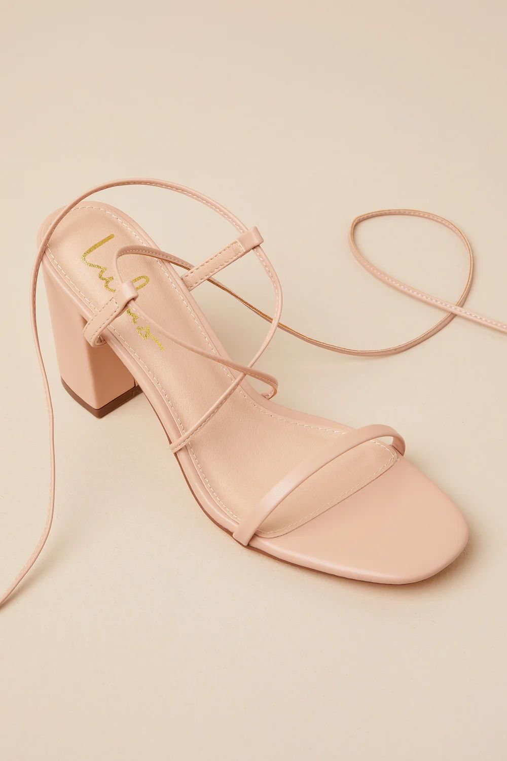 Aribaa Light Nude Lace-Up High Heel Sandals | Lulus