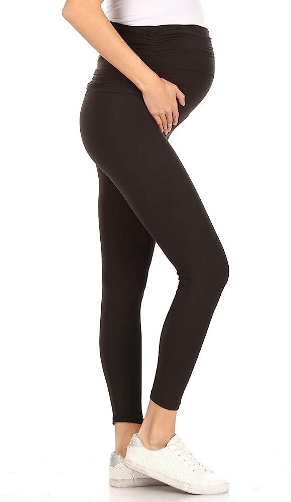 Leggings Depot Women's Stretch Buttery Soft Casual Maternity Pants Over The Belly-Capri & Full Le... | Amazon (US)