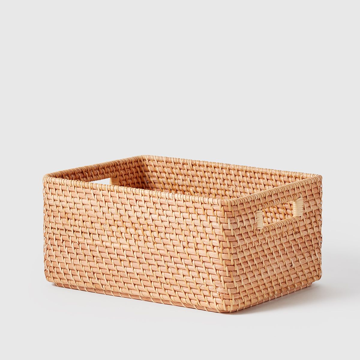 Ori Curved Rattan Bin | The Container Store