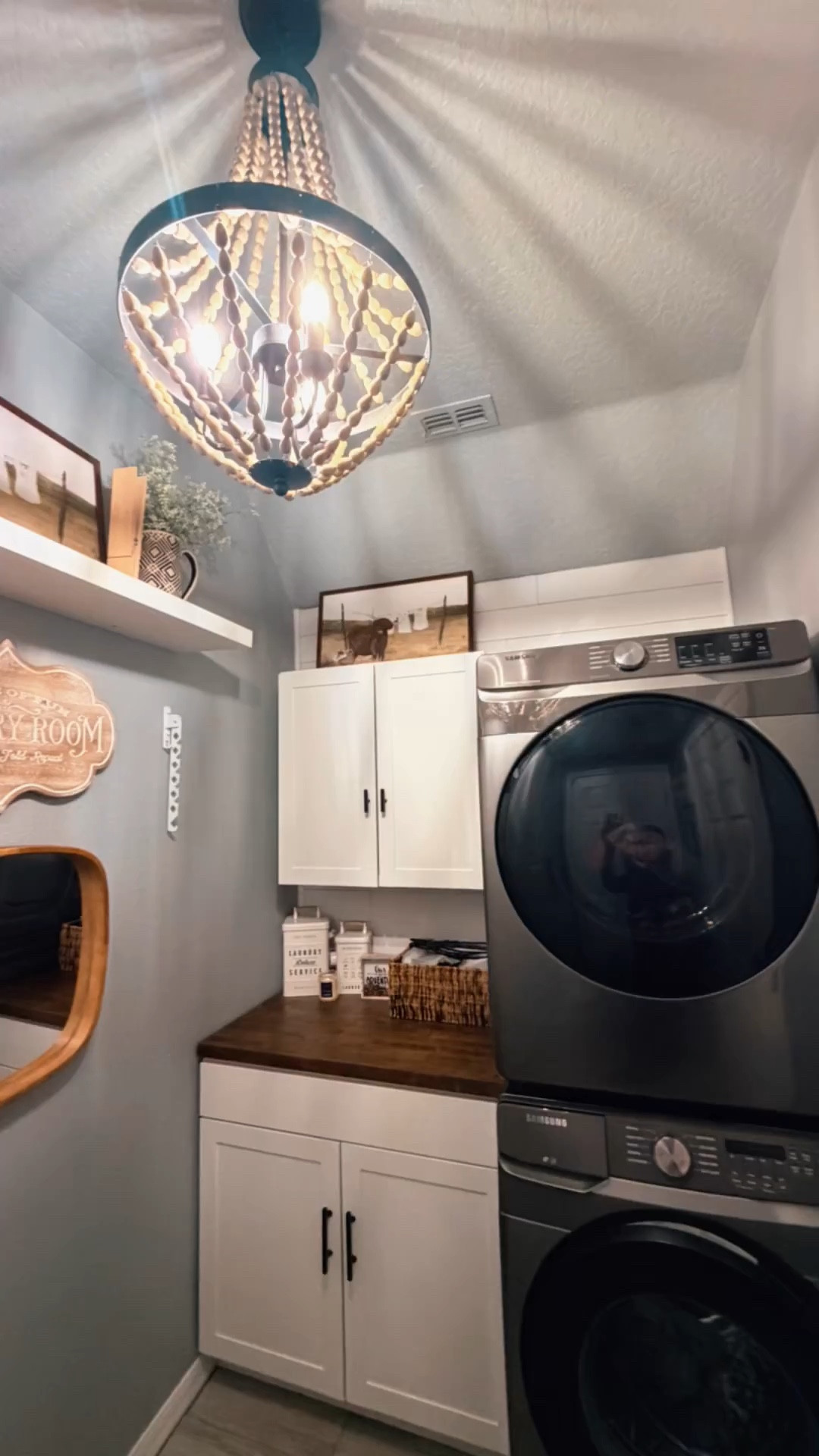 ✨ Laundry Room Refresh: From Basic to Beautiful ✨Who says the laundry room can’t be a whole vibe? Here’s how I transformed mine step-by-step using supplies from @Lowe's 👇

Step 1: Stack the washer & dryer using a space-saving kit (linked below)

Step 2: Add shiplap for that clean, cozy backdrop (linked below)

Step 3: Install a base cabinet + butcher block countertop for function and style
(linked below) 

Step 4: Add upper cabinets for extra storage (linked below)

Step 5: Accessorize… and enjoy your refreshed space 🤍

It’s giving organized, elevated, and actually enjoyable laundry days 🧺✨

#LaundryRoomRefresh #HomeMakeover #LaundryRoomGoals #DIYHomeProjects #HomeOrganization

#LTKHome