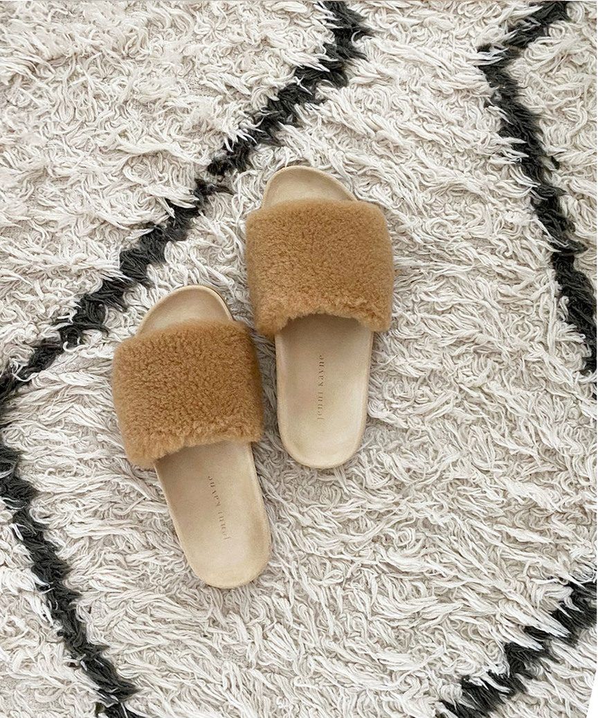 Shearling Slide Sandal - Natural | Jenni Kayne | Jenni Kayne