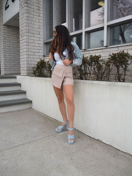 The perfect combo for spring/ summer skorts and raffia wedges! Use code LIVELYCRAZE20 for an additional 20% off all shoes on @marc.fisher. This skort is linked and is from @revolve #revolveambassador 

#LTKfindsunder100 #LTKshoecrush