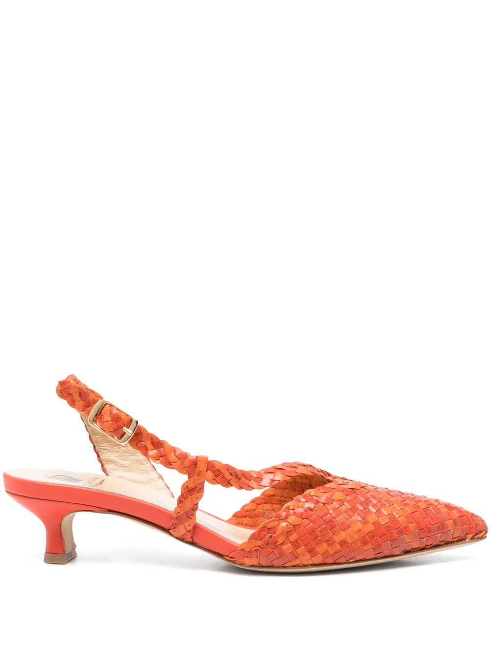 L Arianna 40mm leather slingback pumps - Orange | Farfetch Global