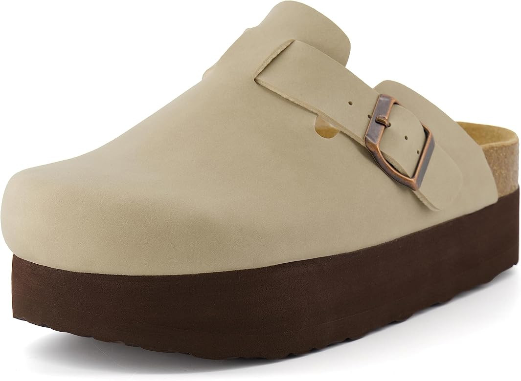 CUSHIONAIRE Women's Loom Cork Footbed Platform Clog with +Comfort, Wide Widths Available | Amazon (US)