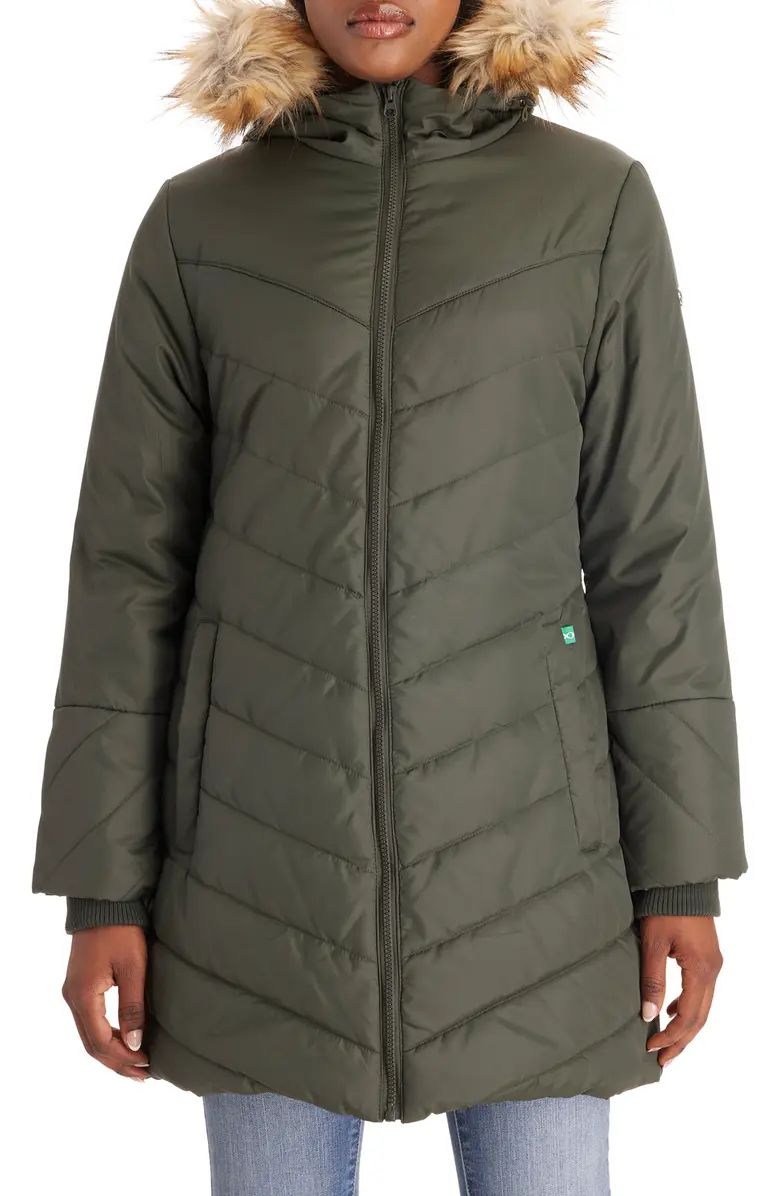 Faux Fur Trim Convertible Puffer 3-in-1 Maternity Jacket | Nordstrom