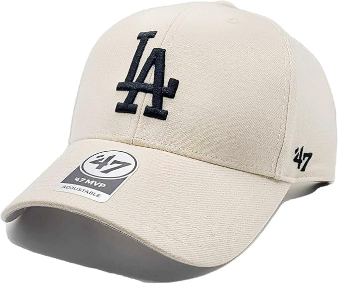 47 Los Angeles Dodgers Mens Womens MVP Adjustable Natural White/Black Hat | Amazon (US)
