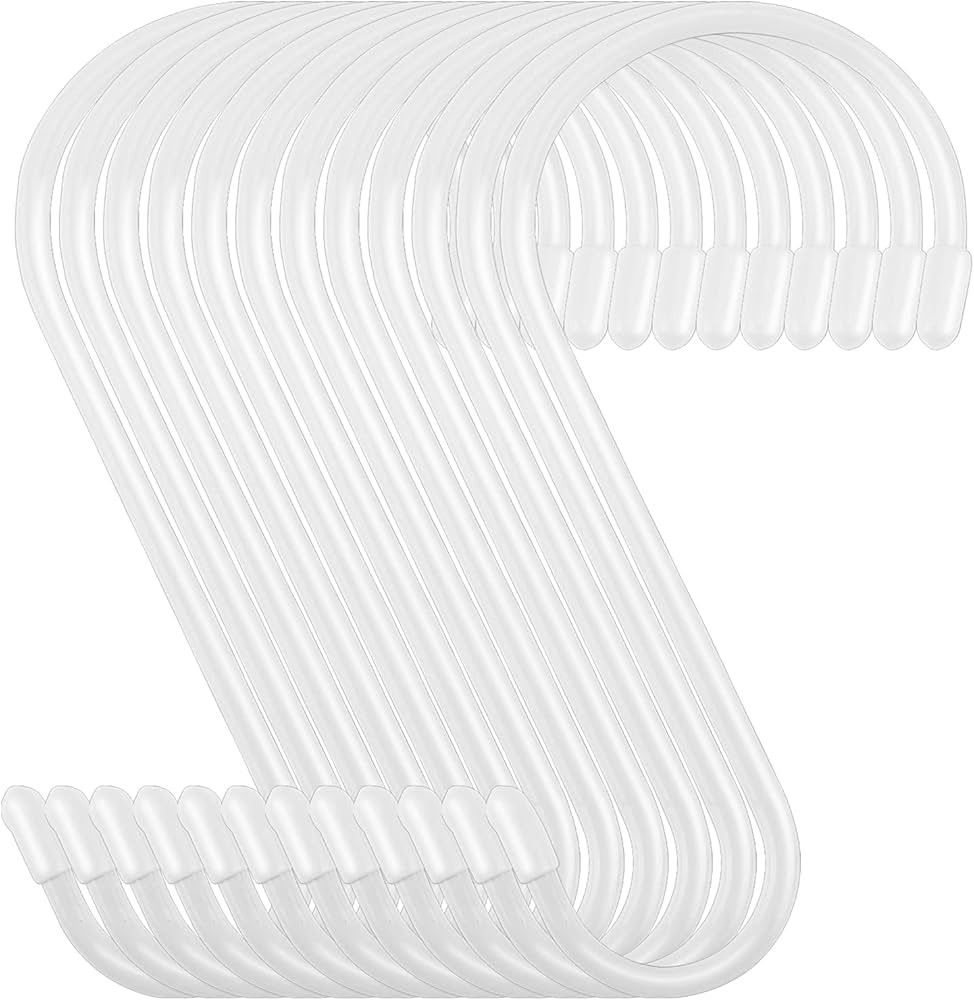 12 Pack 6 Inch S Hook, Large Vinyl Coated S Hooks with Rubber Stopper Non Slip Heavy Duty , Steel... | Amazon (US)