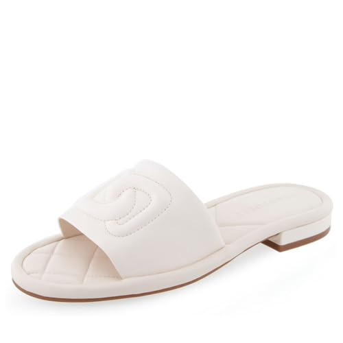 Aerosoles Women's JILDA Flat Slide Sandal, Eggnog Leather, 8.5M | Amazon (US)