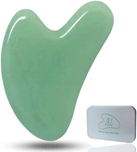 Ditind Gua Sha, Jade Stone Gua Sha Massage Tool, Guasha Tool for Face and Body Skin Massage. Gua Sha Set for Toxins Prevents Wrinkles for SPA Acupuncture, Therapy Trigger Point Treatment. | Amazon (US)