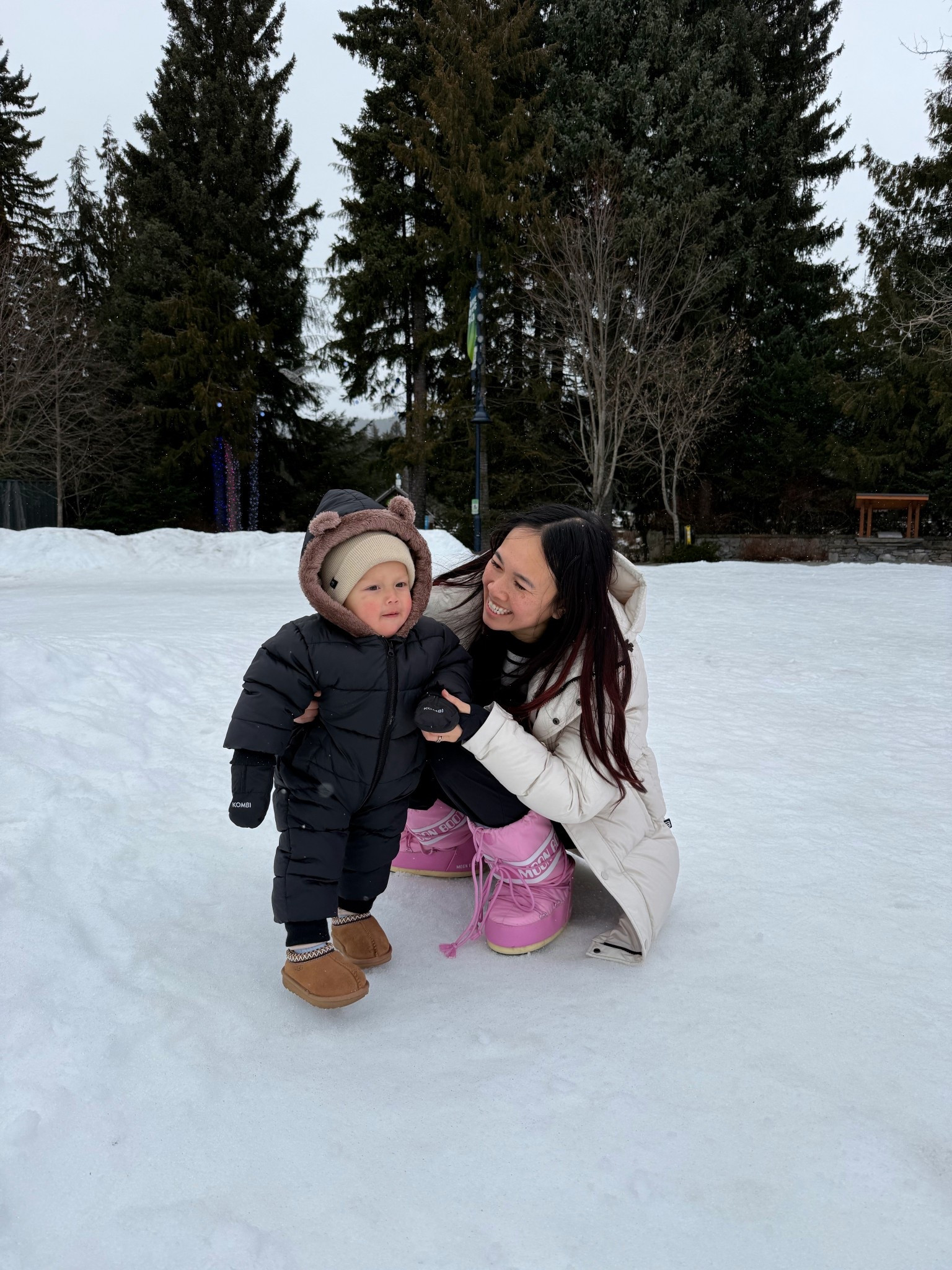 What we wore for our ski trip! This coat kept me extremely warm and as well as this baby bunting 

#LTKmomlife