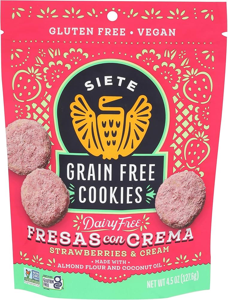 SIETE FAMILY FOODS Fresas con Crema Grain Free Cookies, 4.5 OZ | Amazon (US)