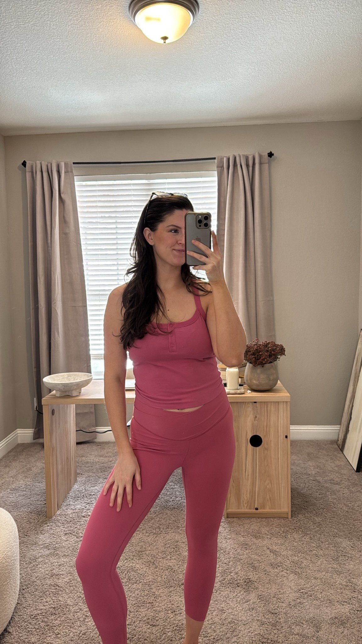 Softest workout set from Target! 

The cross high waist band is so flattering and SO COMFORTABLE on my stomach. It doesn't dig in or rub on my sensitive pregnant stomach at all. Catch me working out and sleeping in these lol. 

I love how this top has a built in padded sports bra, so I don't have ugly bra straps sticking our and ruining the look. 

Wearing L in both. Runs TTS

 

 #LTKmomlife #LTKActive #LTKBump