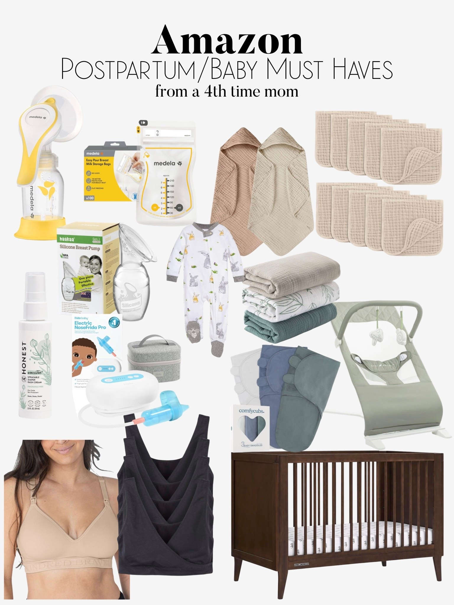 This is the bare minimum I have found I need for all my postpartum and newborn stages 🫶🏼 the hospital will give you lots of postpartum care so you don’t need much. 

#LTKBaby #LTKFamily #LTKBump