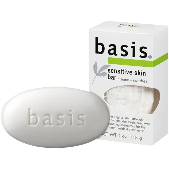 Basis Sensitive Skin Bar Soap, Unscented Soap Bar for Sensitive Skin, 4 oz Bar | Walmart (US)