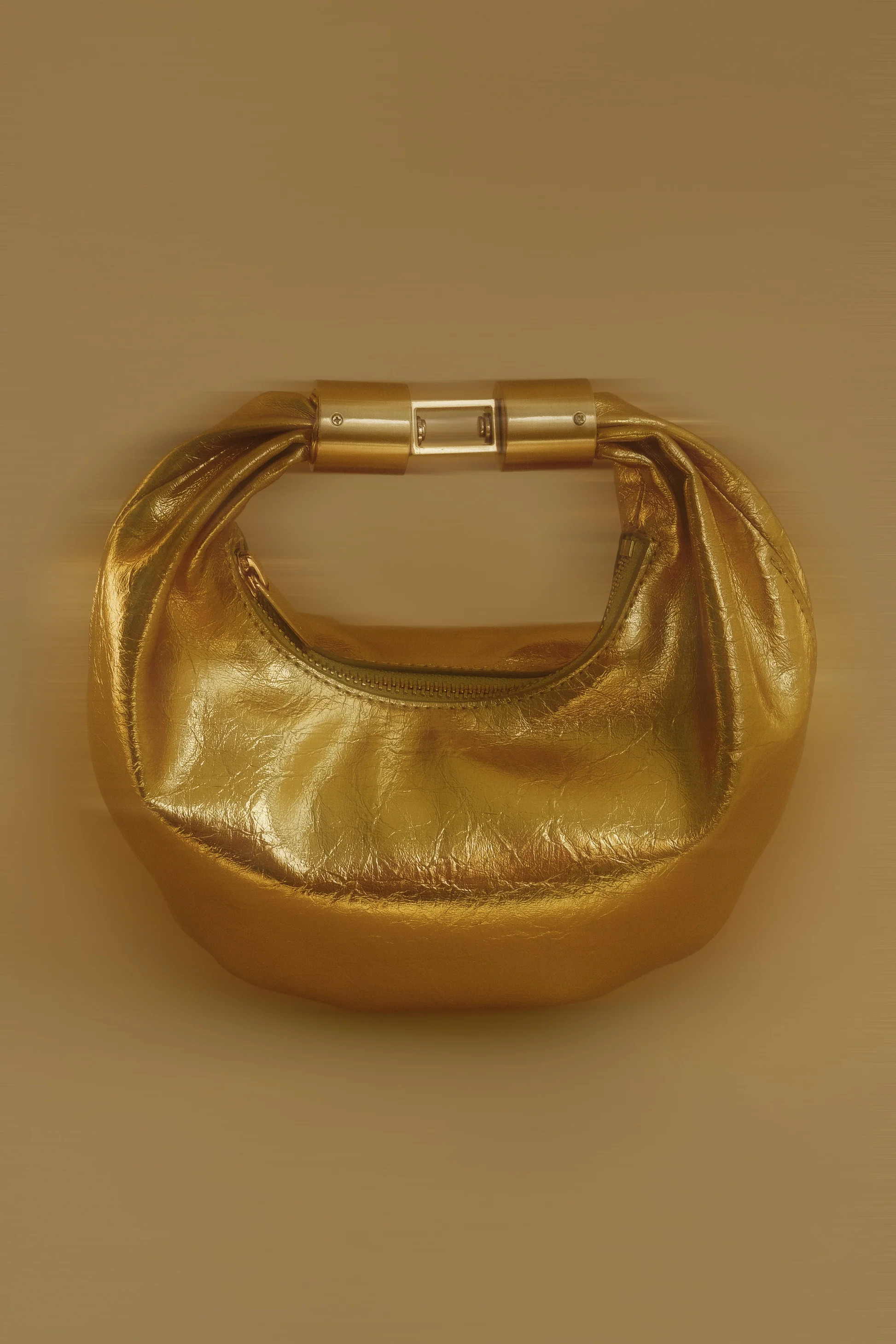 Mini Croissant Leather Bag - Gold | MESHKI US
