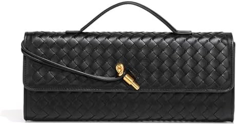 Evening Woven Handbag for Women Casual Fashion Crossbody Bags Vegan Leather Shoulder Handbag for ... | Amazon (US)