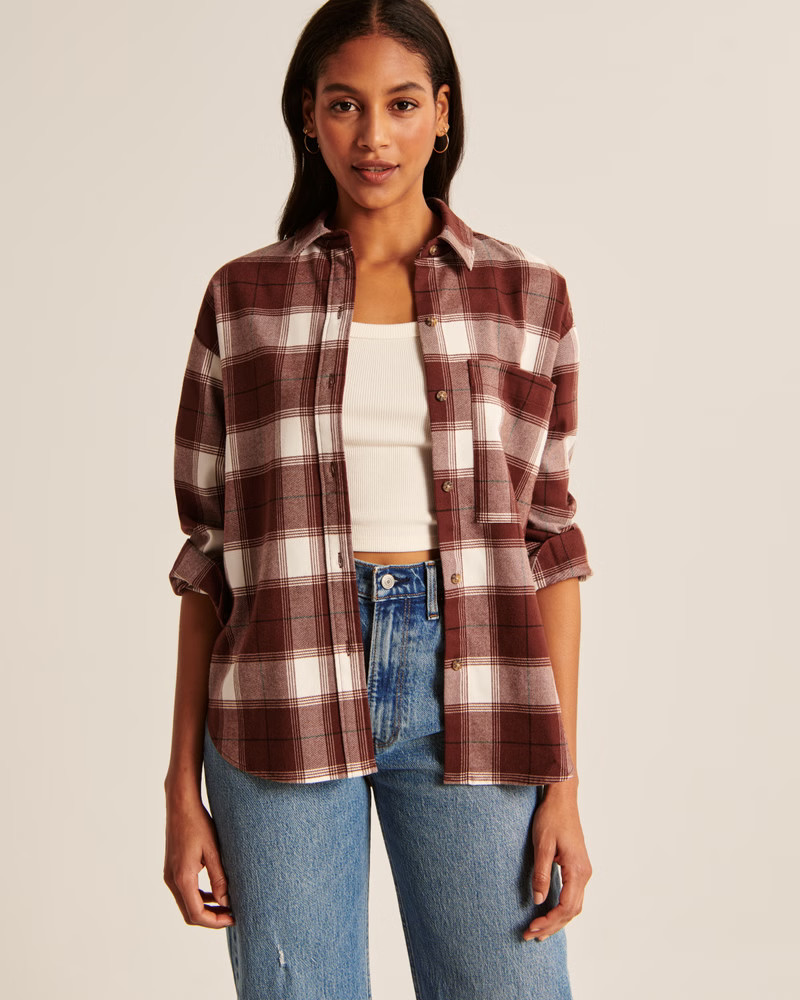 Oversized Flannel Shirt Jacket | Abercrombie & Fitch (US)