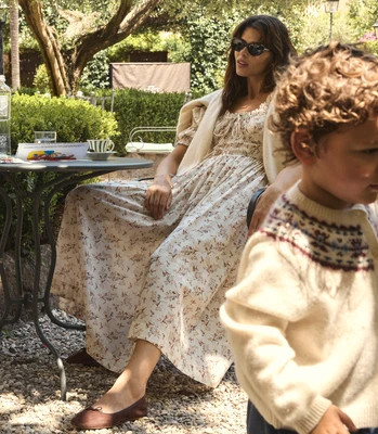 ISCHIA DRESS -- CRÈME WINDSWEPT MEADOW | DOEN