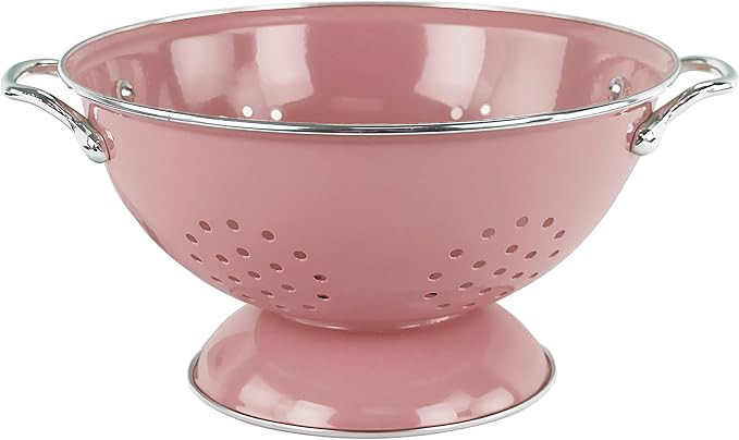 Reston Lloyd Food Prep Strainer Steel Colander, 3 Quart/ 96 oz/2.8 L, Pink | Amazon (US)