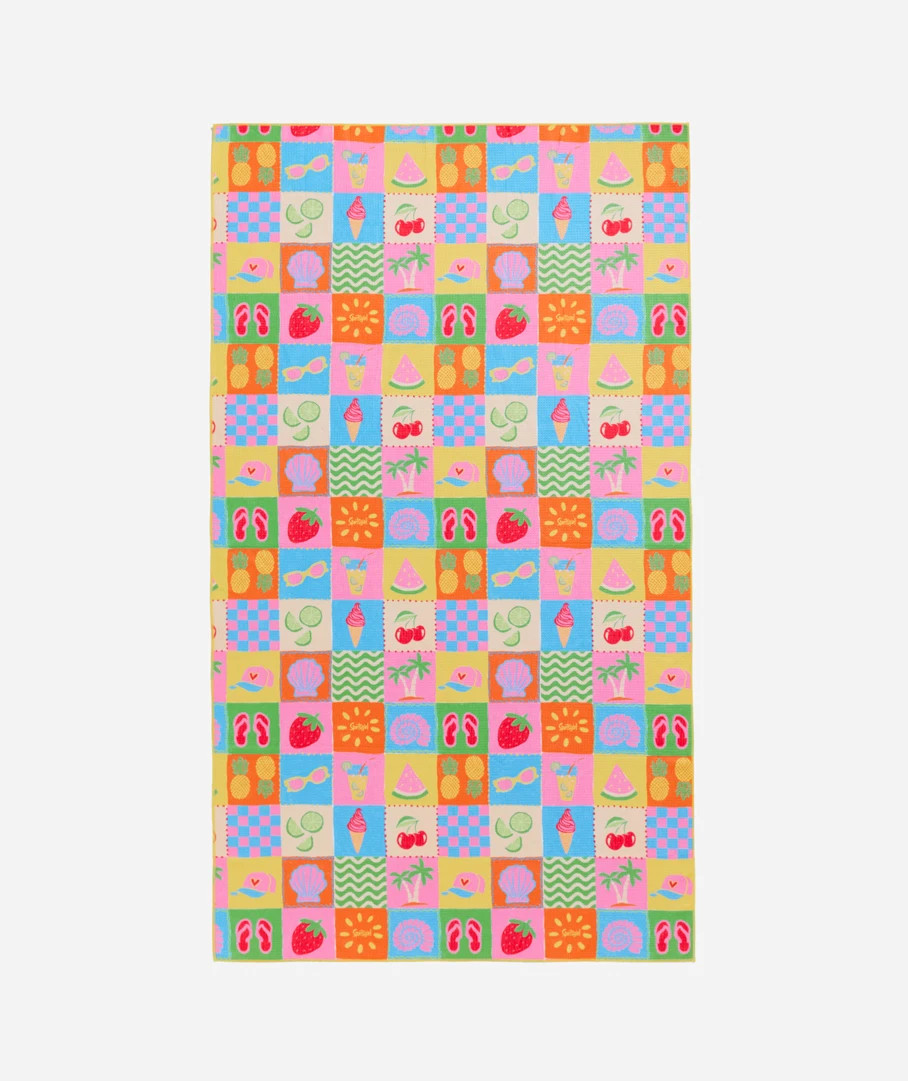 MICROFIBRE WAFFLE TOWEL / SUMMER GRID | Sportsgirl