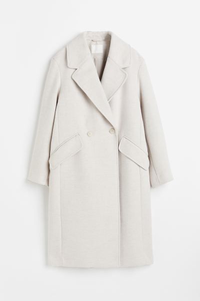 Double-breasted coat - Light beige - Ladies | H&M GB | H&M (UK, MY, IN, SG, PH, TW, HK)