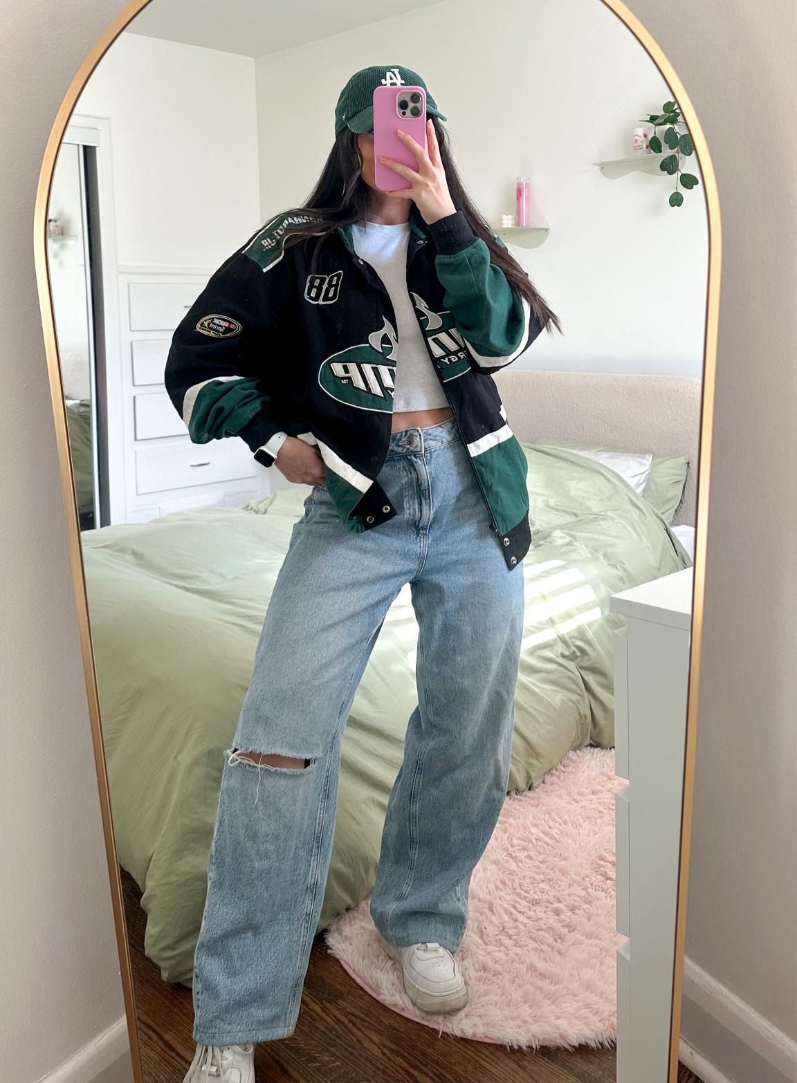 jacked is thrifted sorry linked similar🥲🫶🏻

street style, jeans, baggy jeans, garage jeans, streetwear, racer jacket 

#LTKstyletip #LTKbeauty