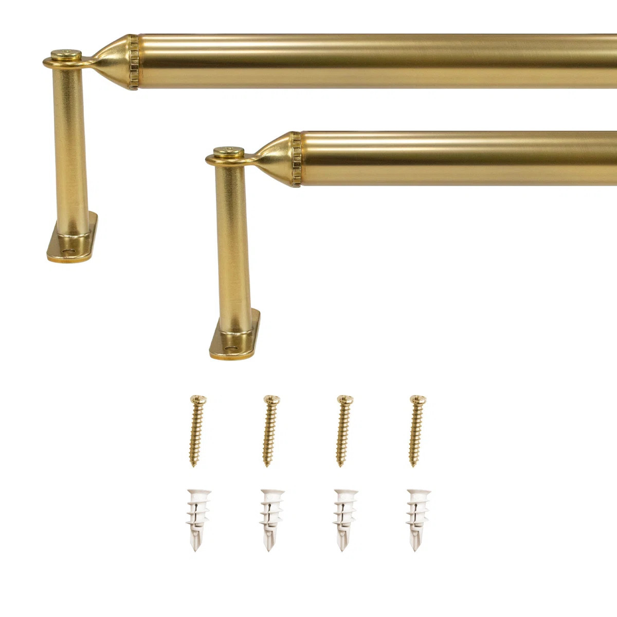 7/8" dia. Decorative Screw Curtain Rod Brass 2-Pack (Set of 2) | Wayfair North America