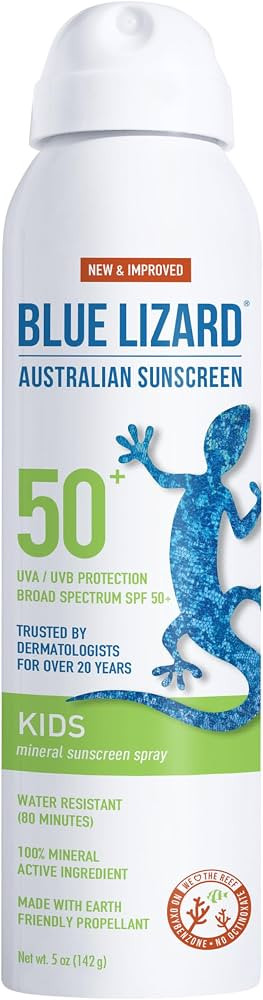 BLUE LIZARD Mineral Sunscreen Kids SPF 50+ Spray, 5 Fl Oz | Amazon (US)