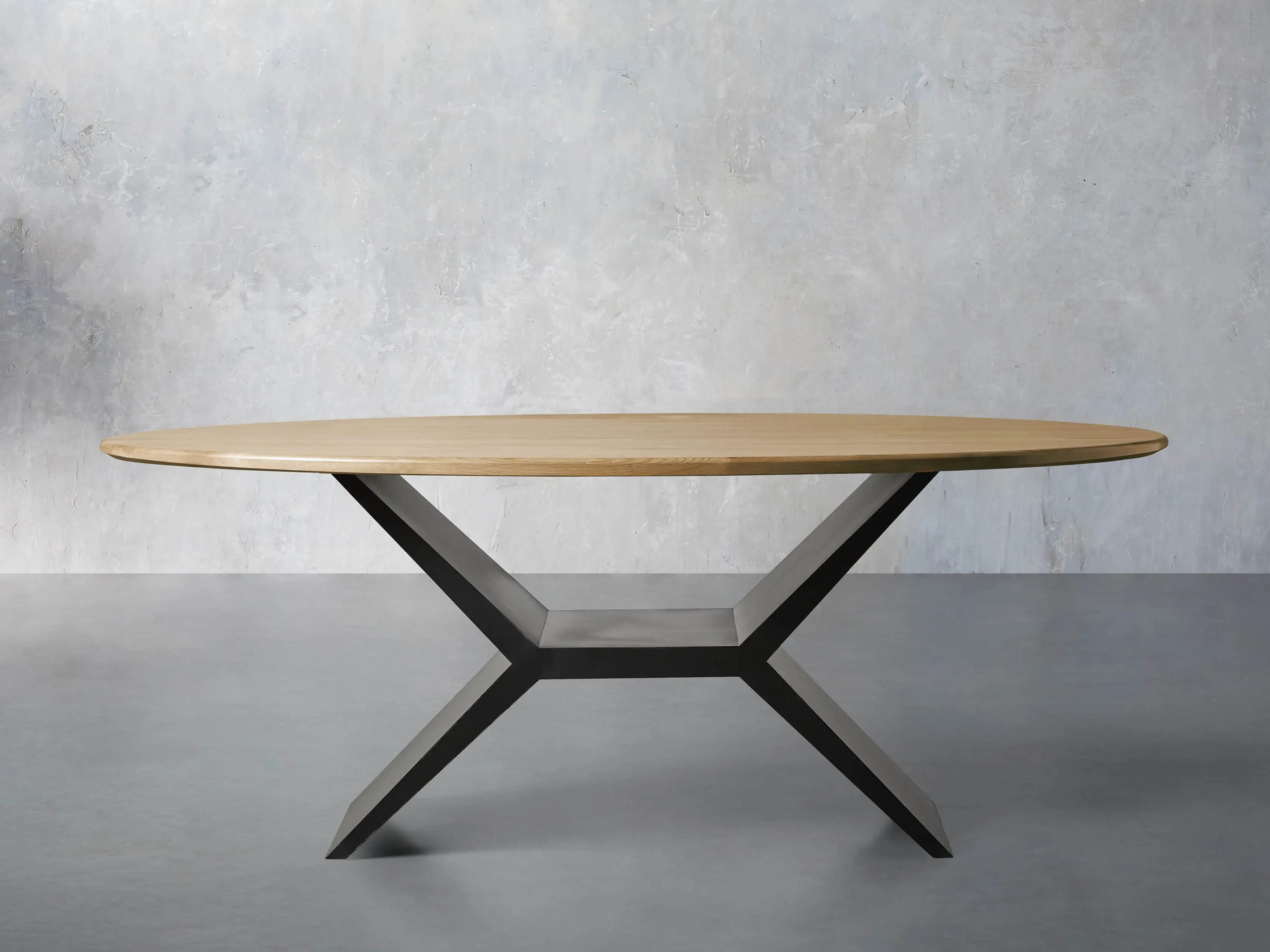 Jacob Oval Dining Table with Vertex Base in White Oak | Arhaus