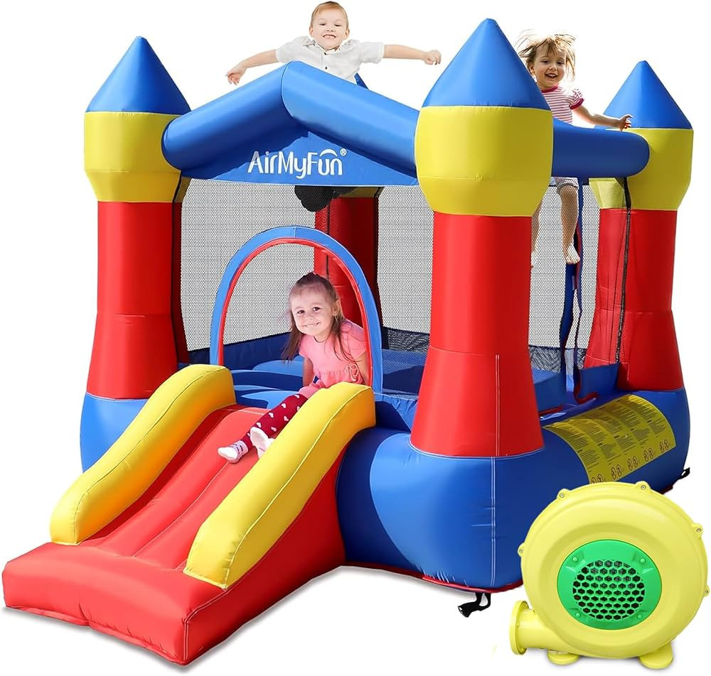 AirMyFun Toddler Bounce House with Blower for Kids 3-8, Inflatable Bouncy Jumping Castle with Sli... | Amazon (US)