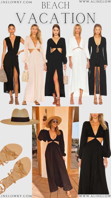 Beach Vacation outfits idea. Gorgeous black summer dress. I also added lighter dresses with the same style. 

#LTKU #LTKswim #LTKstyletip