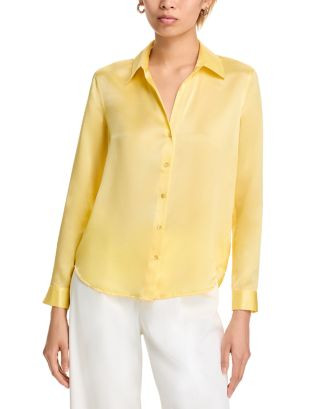 L'AGENCE Tyler Silk Button Front Blouse  | Bloomingdale's Women | Bloomingdale's (CA)